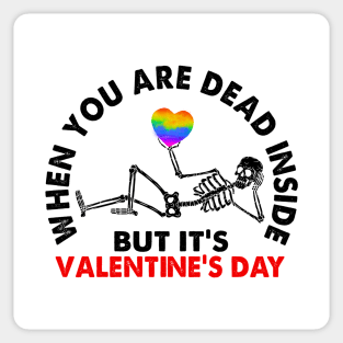 Dead inside But Its Valentines Day, Boyfriend, Girlfriend, Skeleton, Gothic Sticker